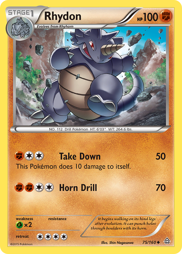 Rhydon (75/160) [XY: Primal Clash] | Game Haven TX