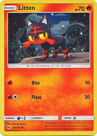 Litten (24/149) (Cosmos Holo) [Sun & Moon: Base Set] | Game Haven TX