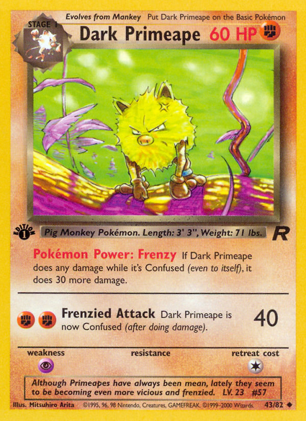 Dark Primeape (43/82) [Team Rocket 1st Edition] | Game Haven TX