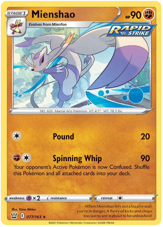 Mienshao (077/163) [Sword & Shield: Battle Styles] | Game Haven TX