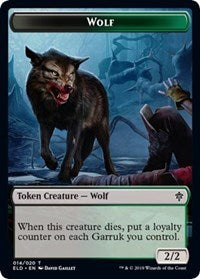 Wolf // Food (16) Double-sided Token [Throne of Eldraine Tokens] | Game Haven TX