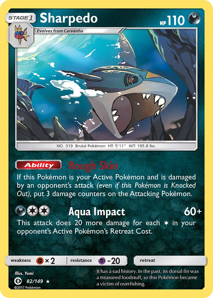 Sharpedo (82/149) (Cosmos Holo) (Blister Exclusive) [Sun & Moon: Base Set] | Game Haven TX