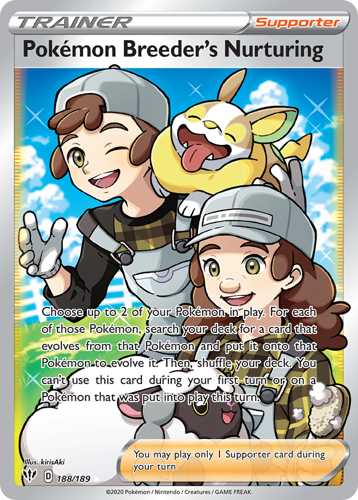 Pokemon Breeder's Nurturing (188/189) [Sword & Shield: Darkness Ablaze] | Game Haven TX