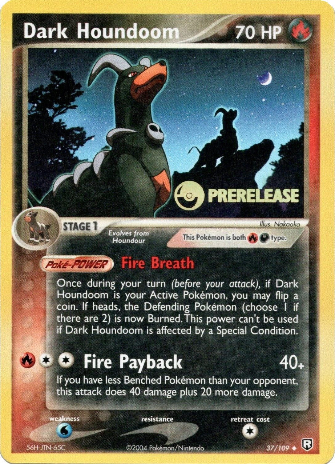 Dark Houndoom (37/109) (Prerelease Promo) [EX: Team Rocket Returns] | Game Haven TX