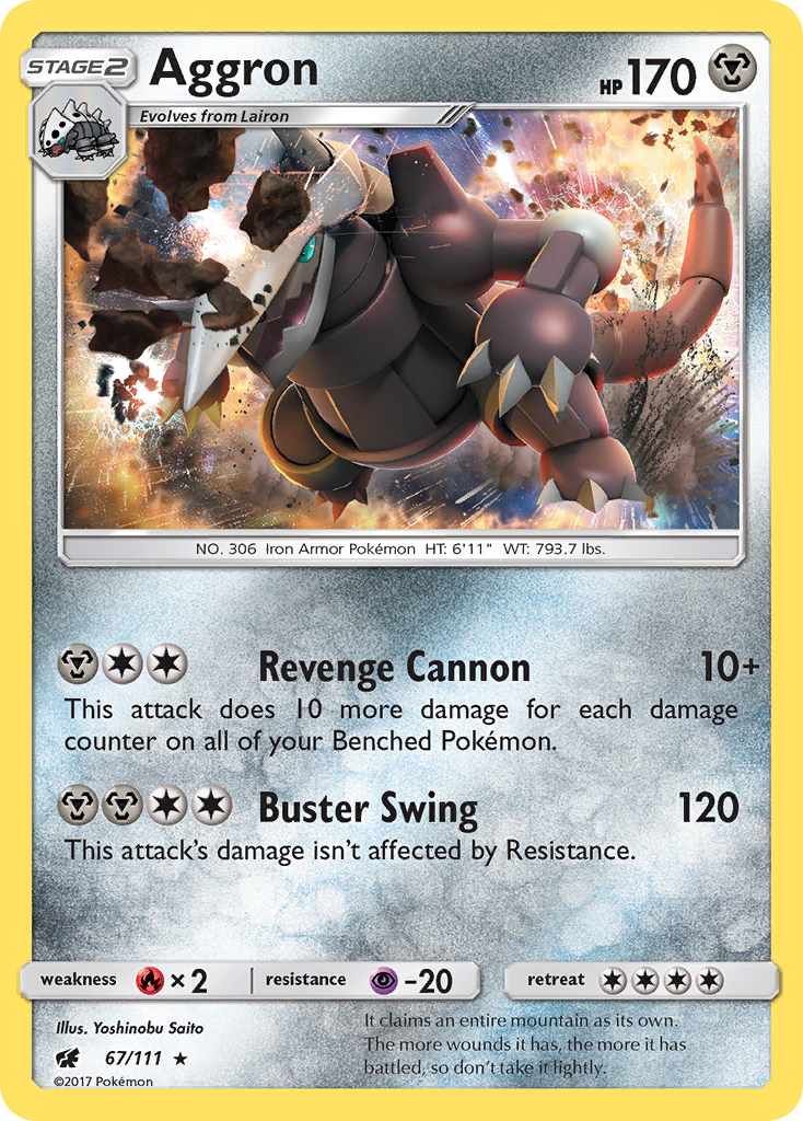 Aggron (67/111) [Sun & Moon: Crimson Invasion] | Game Haven TX