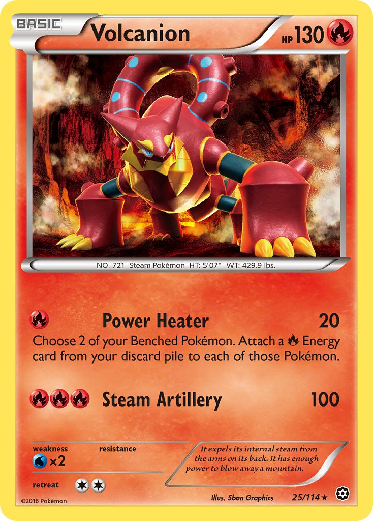 Volcanion (25/114) (Cracked Ice Holo) (Theme Deck Exclusive) [XY: Steam Siege] | Game Haven TX