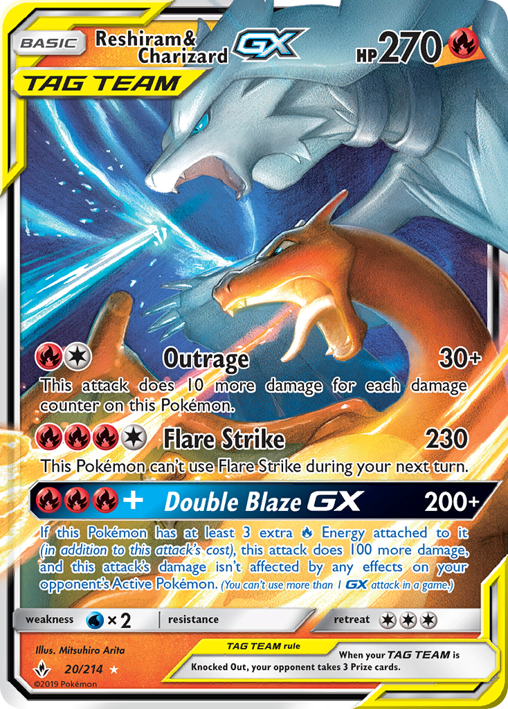 Reshiram & Charizard GX (20/214) [Sun & Moon: Unbroken Bonds] | Game Haven TX