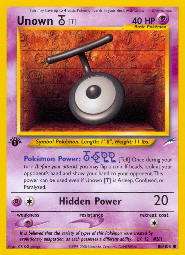 Unown [T] (88/105) [Neo Destiny 1st Edition] | Game Haven TX