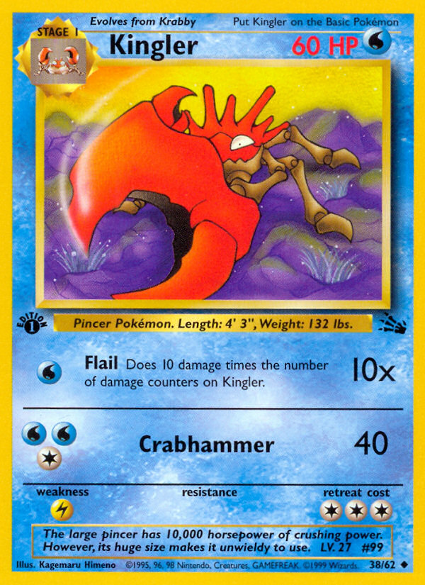 Kingler (38/62) [Fossil 1st Edition] | Game Haven TX