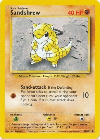 Sandshrew (62/102) [Base Set Unlimited] | Game Haven TX