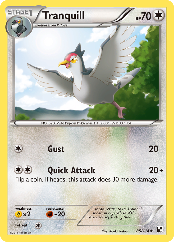 Tranquill (85/114) [Black & White: Base Set] | Game Haven TX