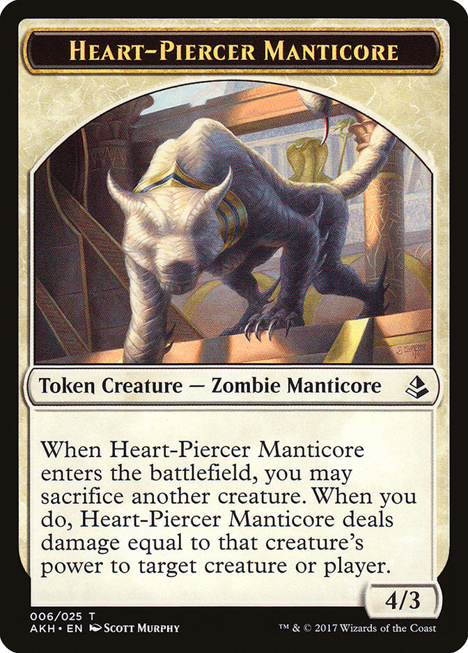 Heart-Piercer Manticore Token [Amonkhet Tokens] | Game Haven TX