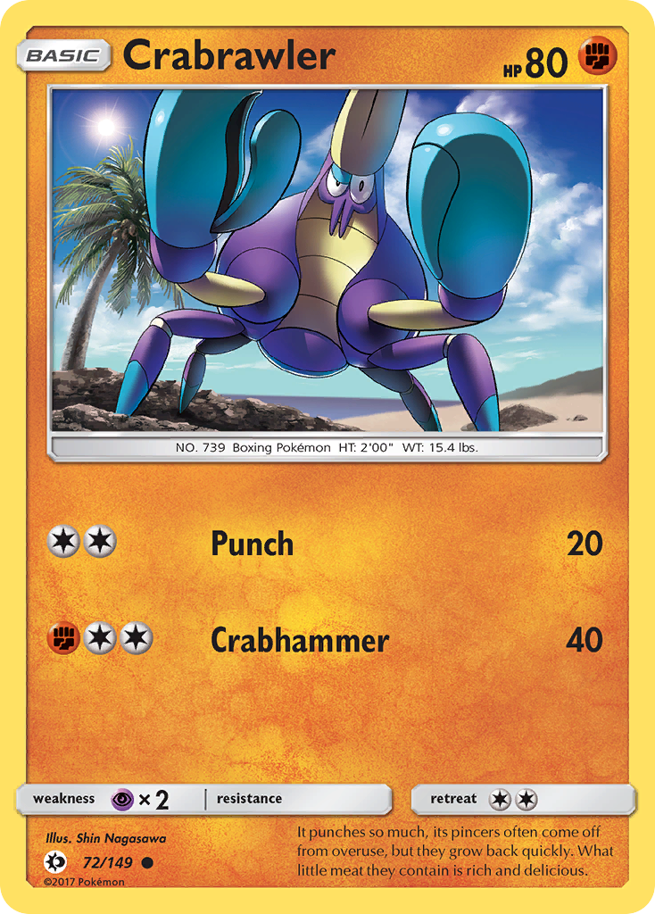 Crabrawler (72/149) [Sun & Moon: Base Set] | Game Haven TX