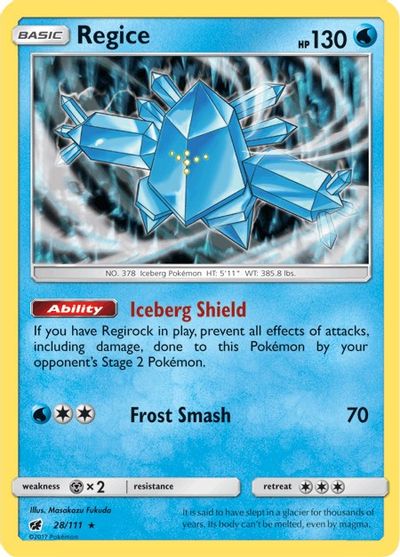 Regice (28/111) [Sun & Moon: Crimson Invasion] | Game Haven TX