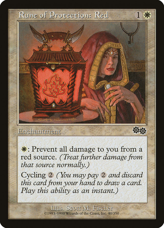 Rune of Protection: Red [Urza's Saga] | Game Haven TX