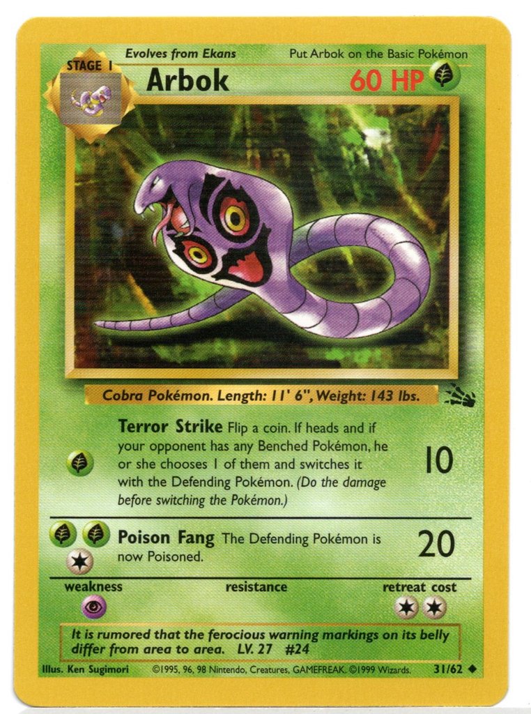 Arbok (31/62) [Fossil Unlimited] | Game Haven TX