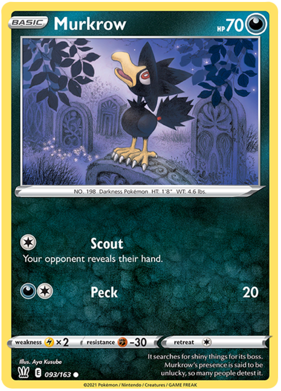 Murkrow (093/163) [Sword & Shield: Battle Styles] | Game Haven TX