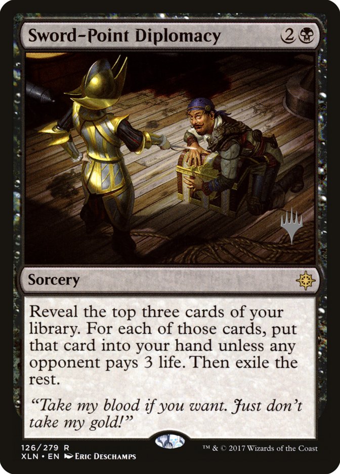Sword-Point Diplomacy [Ixalan Promos] | Game Haven TX