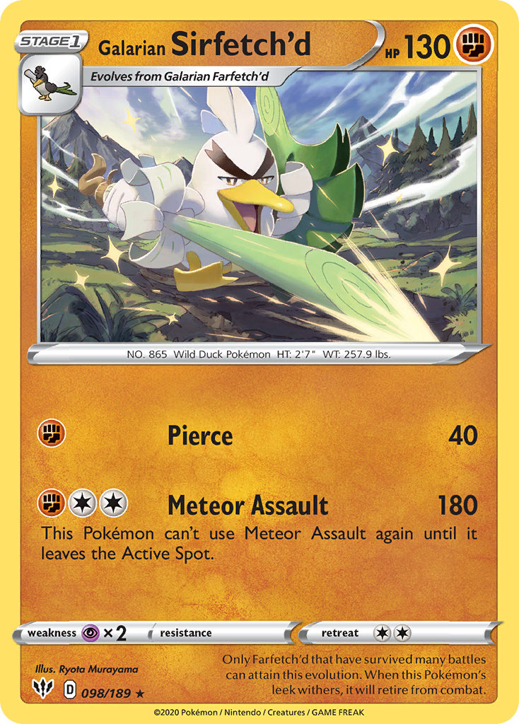 Galarian Sirfetch'd (098/189) [Sword & Shield: Darkness Ablaze] | Game Haven TX