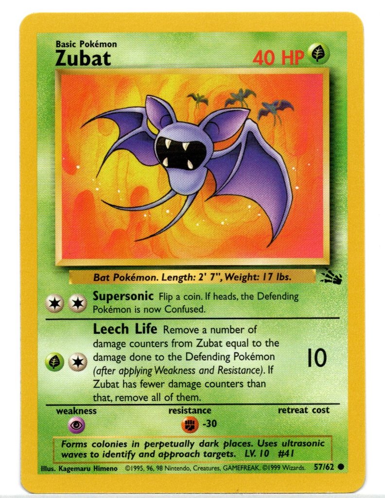 Zubat (57/62) [Fossil Unlimited] | Game Haven TX