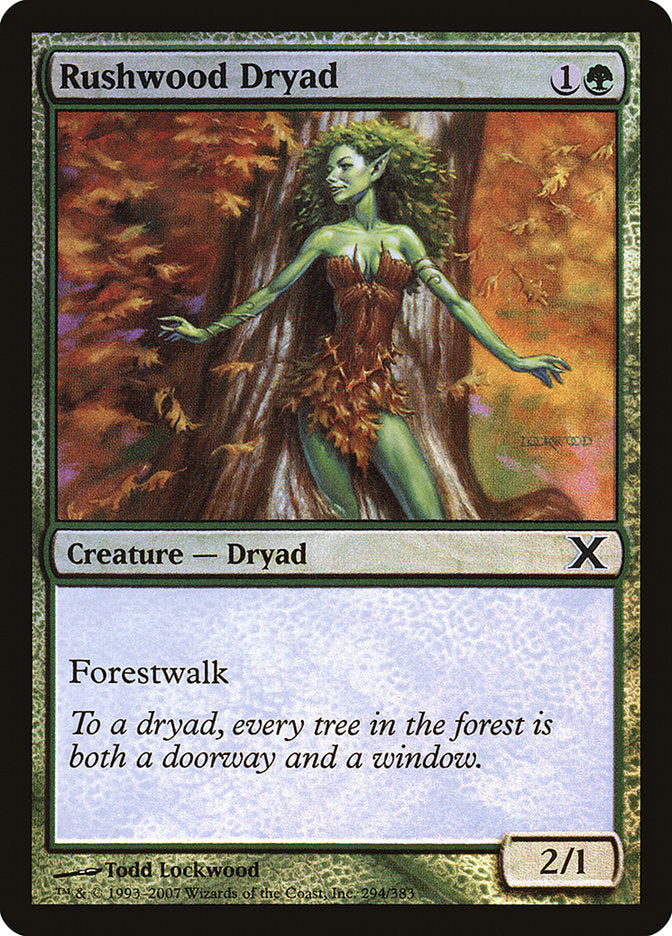 Rushwood Dryad (Premium Foil) [Tenth Edition] | Game Haven TX