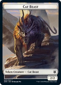 Cat Beast // Copy Double-sided Token [Zendikar Rising Tokens] | Game Haven TX