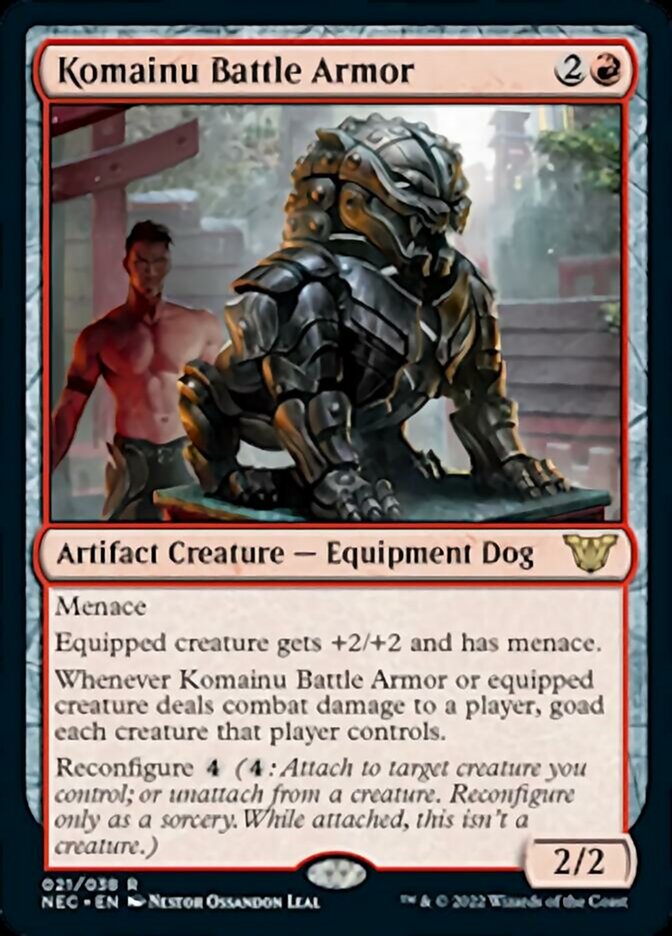 Komainu Battle Armor [Kamigawa: Neon Dynasty Commander] | Game Haven TX