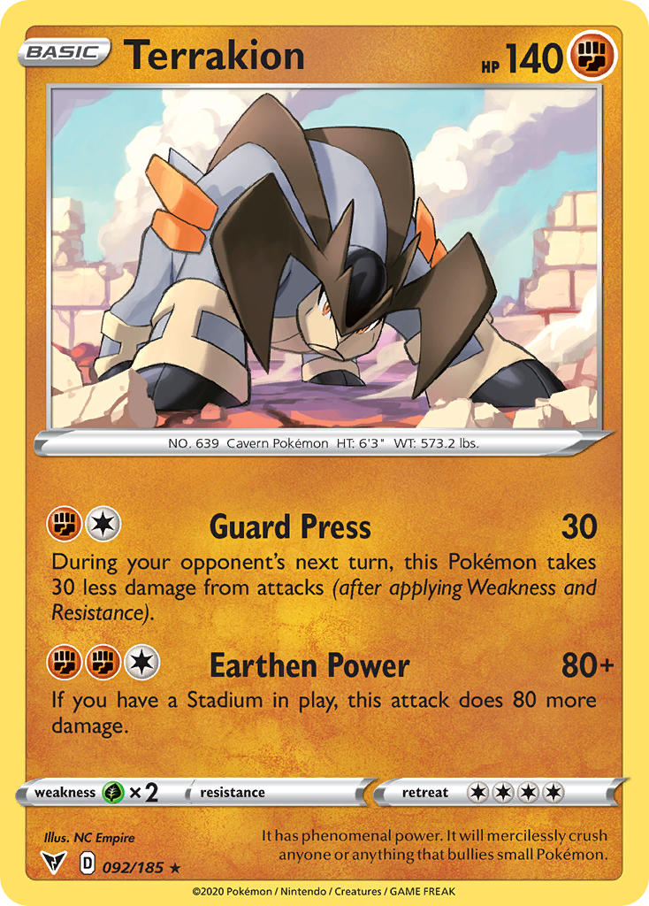 Terrakion (092/185) [Sword & Shield: Vivid Voltage] | Game Haven TX