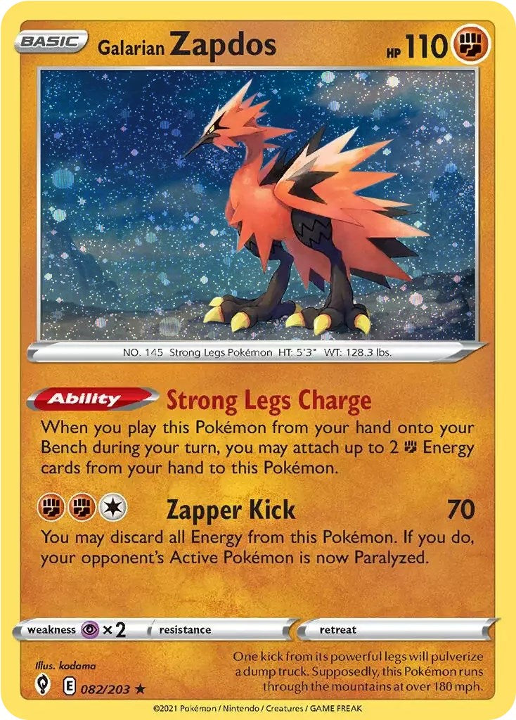 Galarian Zapdos (082/203) (Cosmos Holo) [Sword & Shield: Evolving Skies] | Game Haven TX