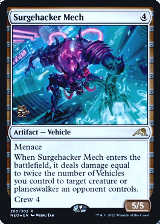 Surgehacker Mech [Kamigawa: Neon Dynasty Prerelease Promos] | Game Haven TX