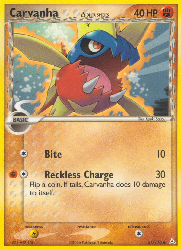 Carvanha (61/110) (Delta Species) [EX: Holon Phantoms] | Game Haven TX