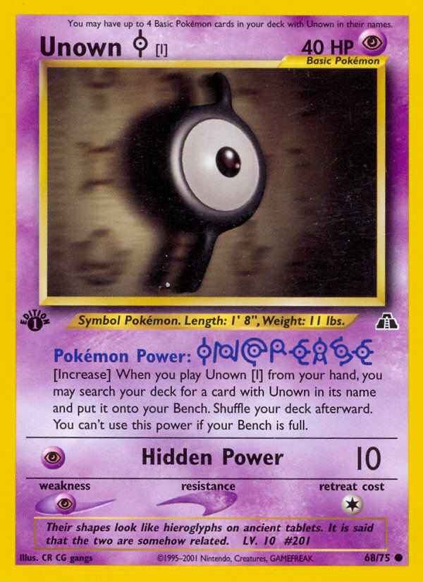Unown [I] (68/75) [Neo Discovery 1st Edition] | Game Haven TX