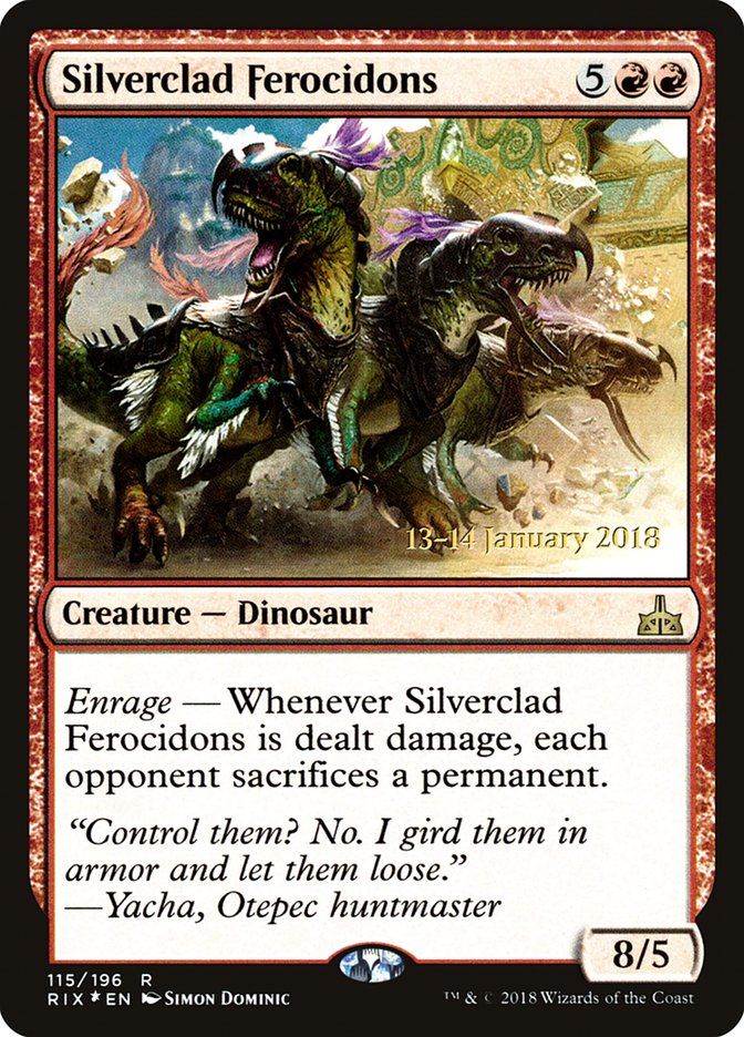Silverclad Ferocidons [Rivals of Ixalan Promos] | Game Haven TX