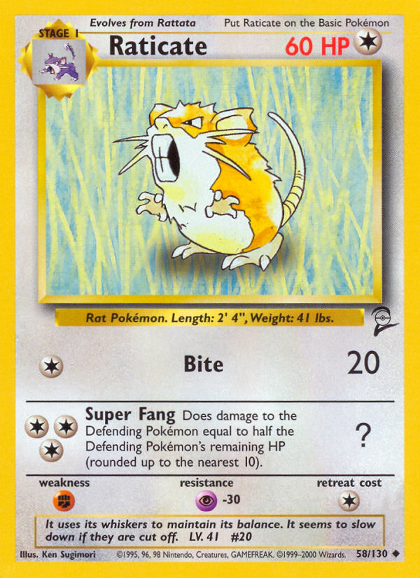 Raticate (58/130) [Base Set 2] | Game Haven TX