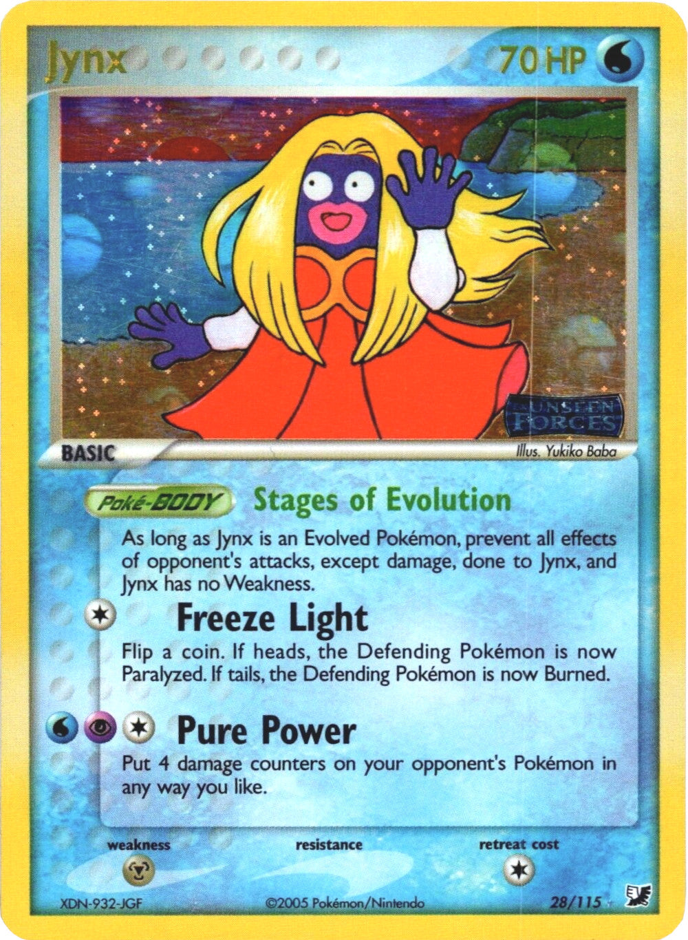 Jynx (28/115) (Stamped) [EX: Unseen Forces] | Game Haven TX