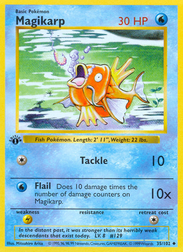 Magikarp (35/102) (Shadowless) [Base Set 1st Edition] | Game Haven TX