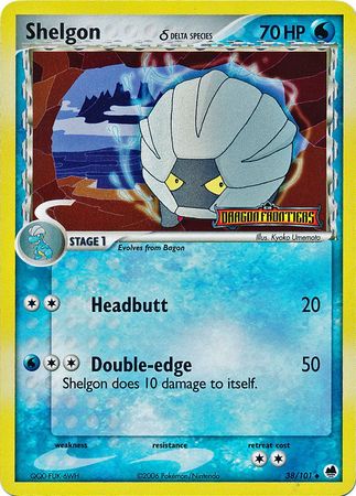 Shelgon (38/101) (Delta Species) (Stamped) [EX: Dragon Frontiers] | Game Haven TX