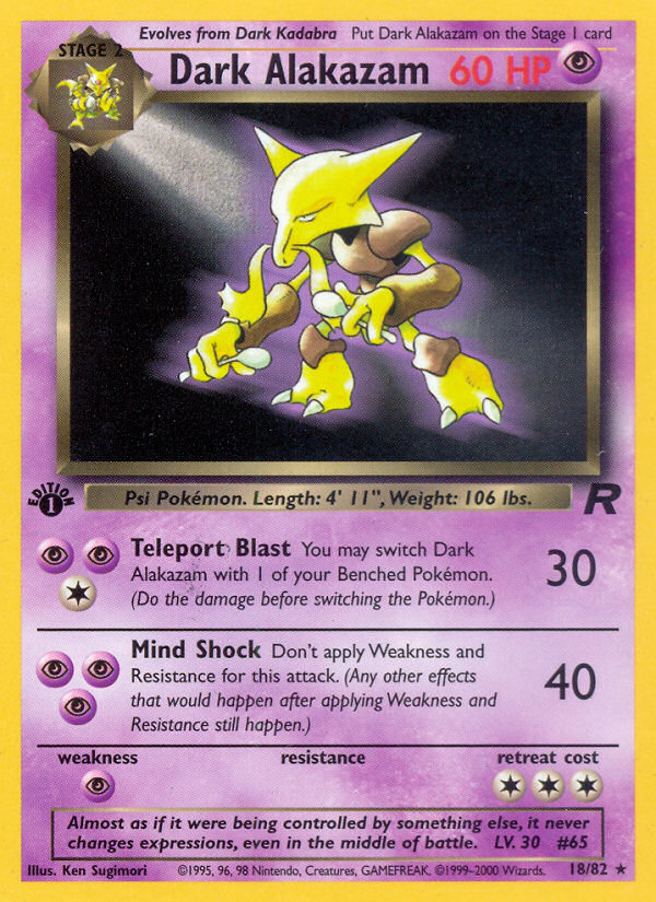 Dark Alakazam (18/82) [Team Rocket 1st Edition] | Game Haven TX