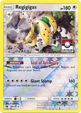 Regigigas (84/111) (League Promo 2nd Place) [Sun & Moon: Crimson Invasion] | Game Haven TX