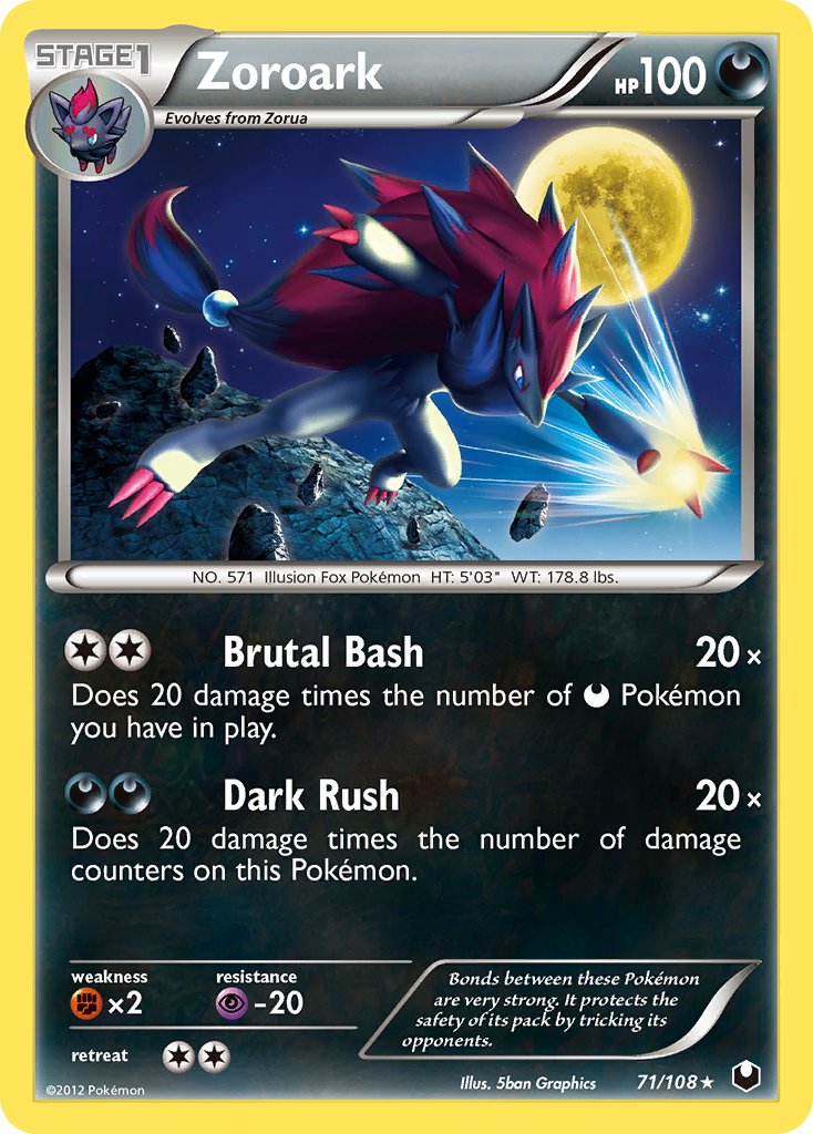 Zoroark (71/108) (Cracked Ice Holo) (Theme Deck Exclusive) [Black & White: Dark Explorers] | Game Haven TX