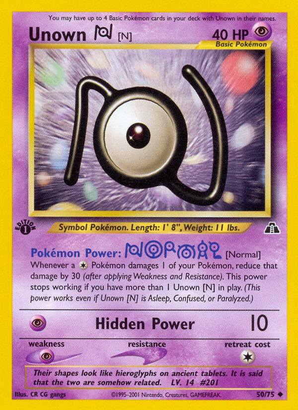 Unown [N] (50/75) [Neo Discovery 1st Edition] | Game Haven TX