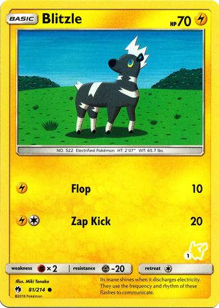 Blitzle (81/214) (Pikachu Stamp #1) [Battle Academy 2020] | Game Haven TX