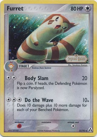 Furret (33/92) (Stamped) [EX: Legend Maker] | Game Haven TX