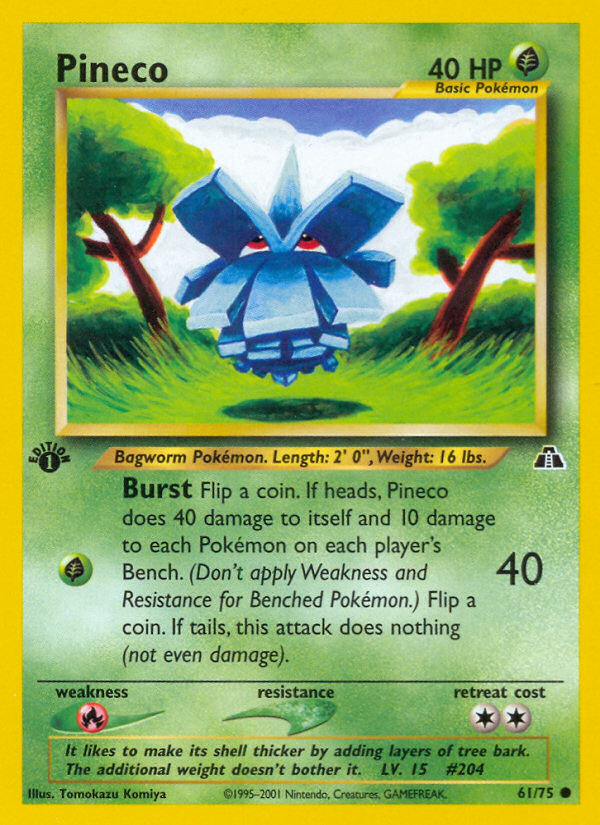 Pineco (61/75) [Neo Discovery 1st Edition] | Game Haven TX