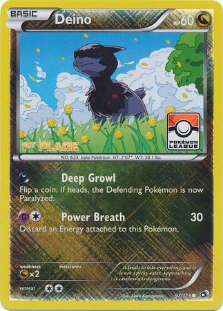 Deino (97/113) (League Promo 1st Place) [Black & White: Legendary Treasures] | Game Haven TX