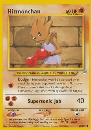 Hitmonchan (69/105) [Neo Destiny Unlimited] | Game Haven TX