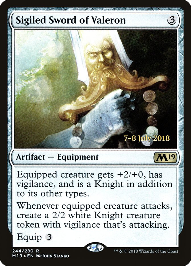 Sigiled Sword of Valeron [Core Set 2019 Promos] | Game Haven TX