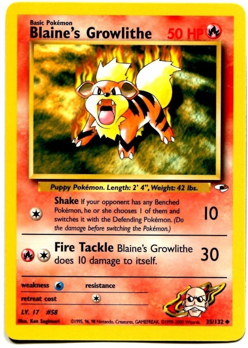 Blaine's Growlithe (35/132) [Gym Heroes Unlimited] | Game Haven TX