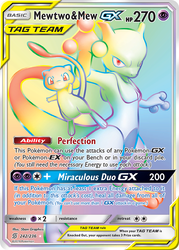 Mewtwo & Mew GX (242/236) [Sun & Moon: Unified Minds] | Game Haven TX