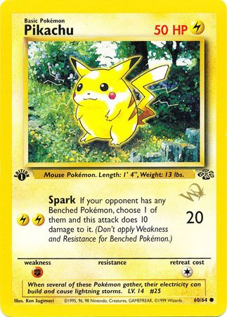 Pikachu (60/64) (W Stamped Promo) [Jungle 1st Edition] | Game Haven TX